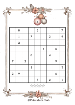 Alternative view of Vintage Christmas Sudoku Hard Level Free