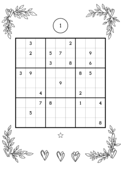 Alternative view of Floral Hearts Sudoku Puzzles